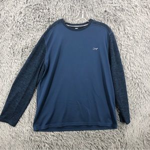 Greg Norman Attack Life Shirt Performance Mens XL Logo Blue Bleu Marine Stretch